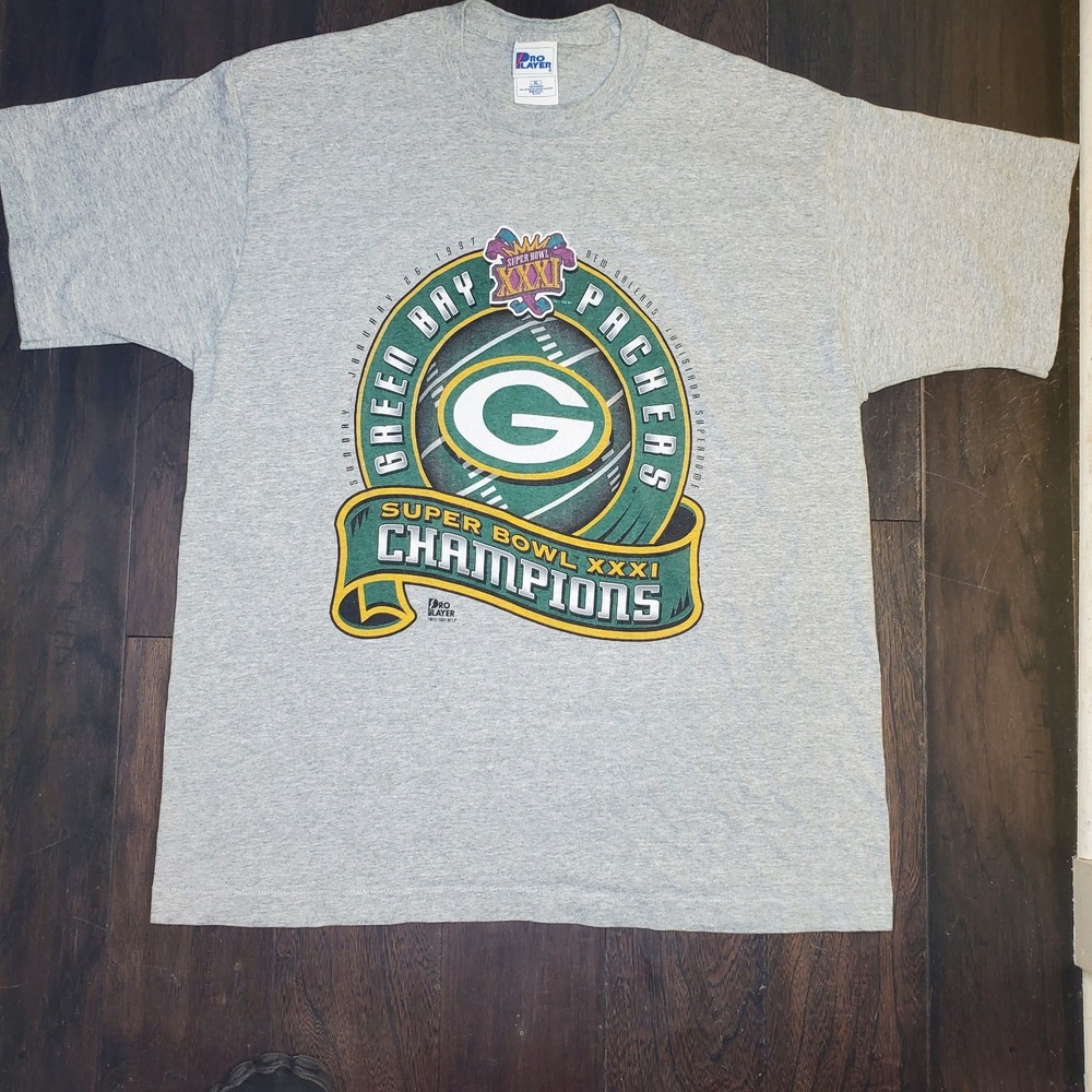Vintage 1997 Green Bay Packers Super Bowl XXXI Champions T Shirt Men Size XL